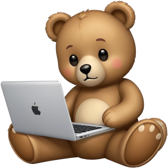 teddy using a laptop emoji