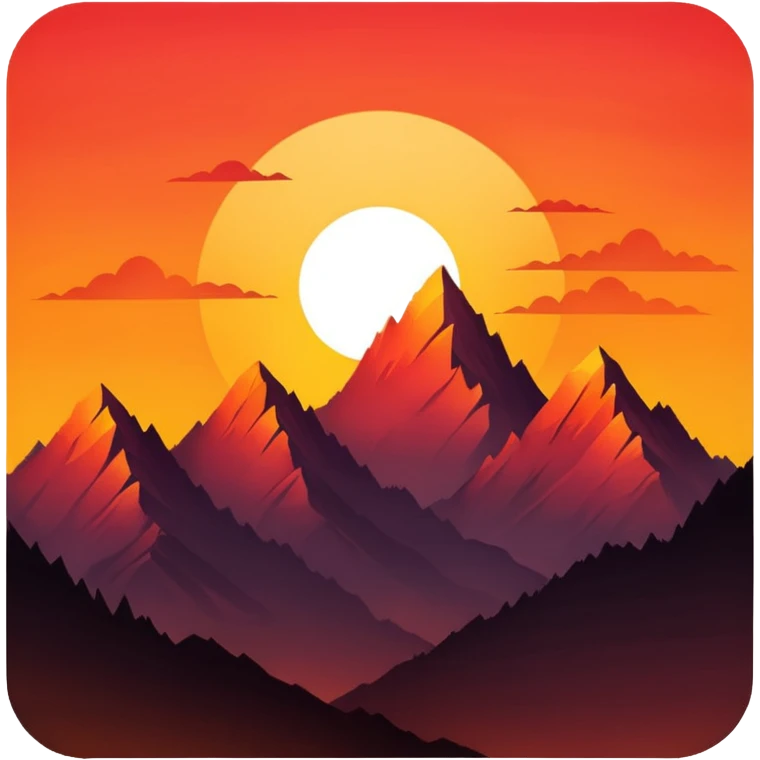 sunset behind mountains emoji