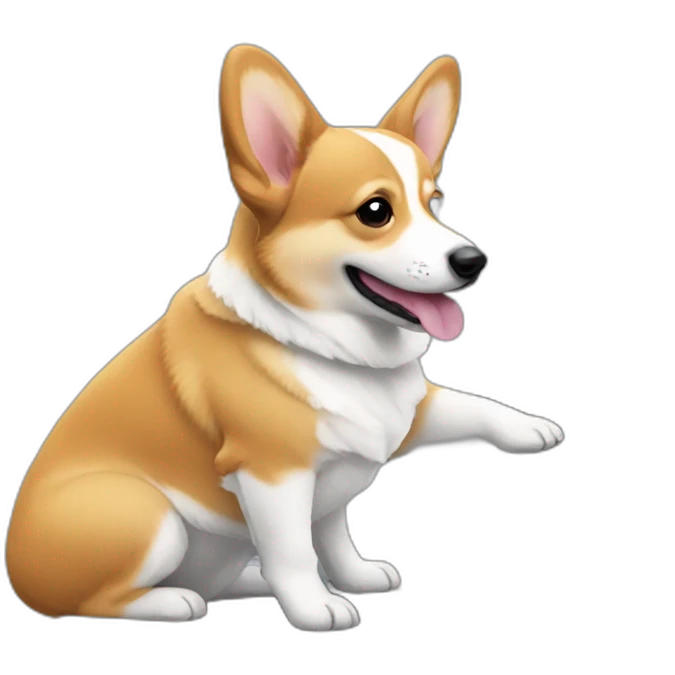 cute corgi playing piano emoji