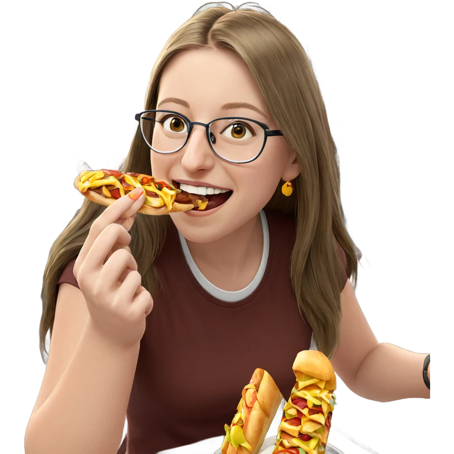 girl enjoying outdoor meal emoji