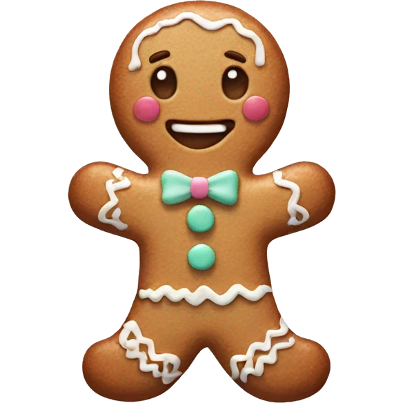 Pastel gingerbread man emoji