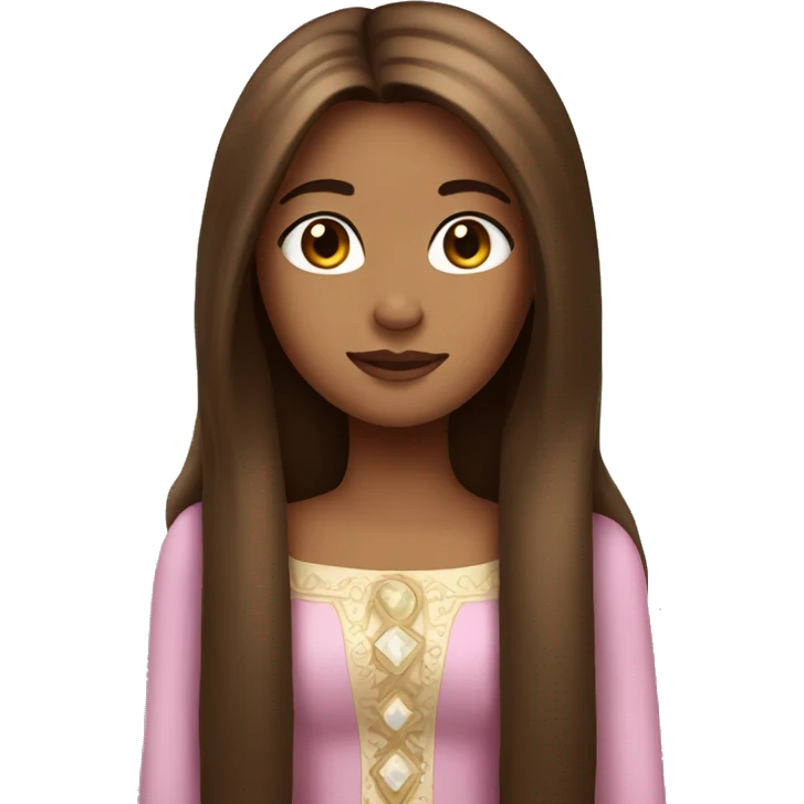 Princess with brown long straight hair  emoji