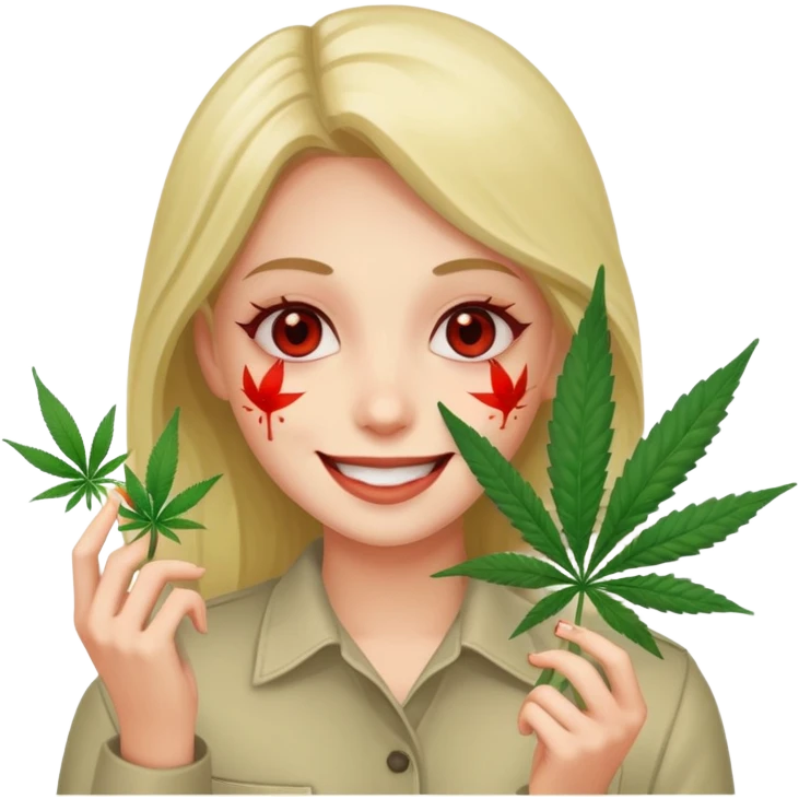 Make an emoji of a person extremely high off weed emoji