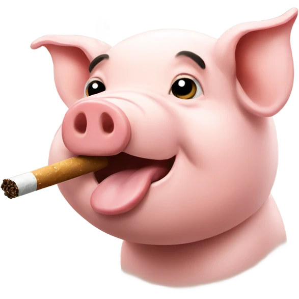 Pig smoking emoji