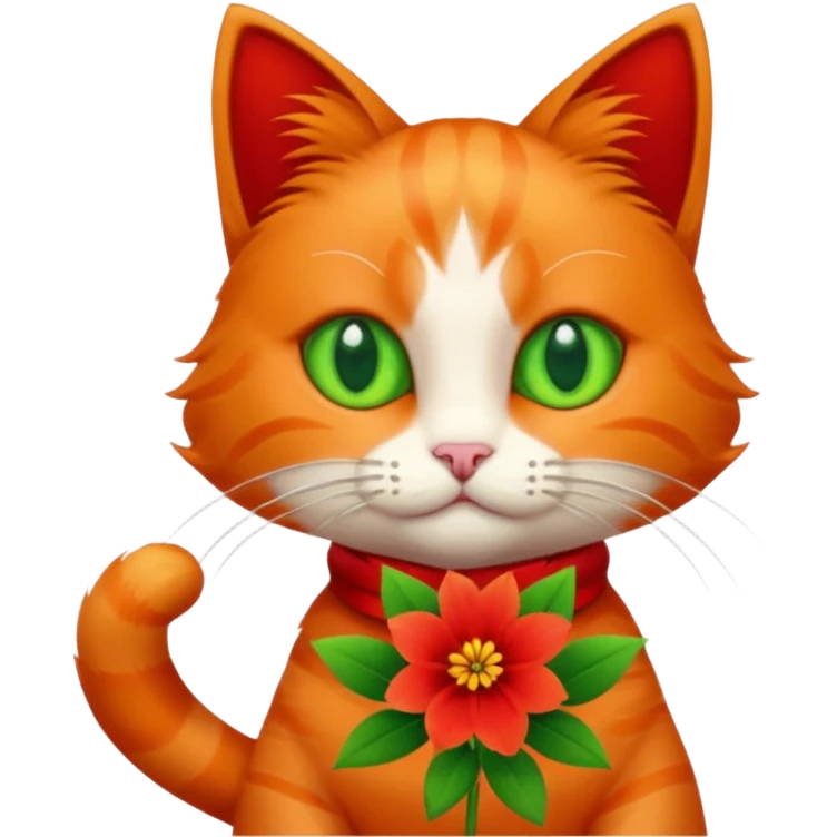 Cat and flower emoji