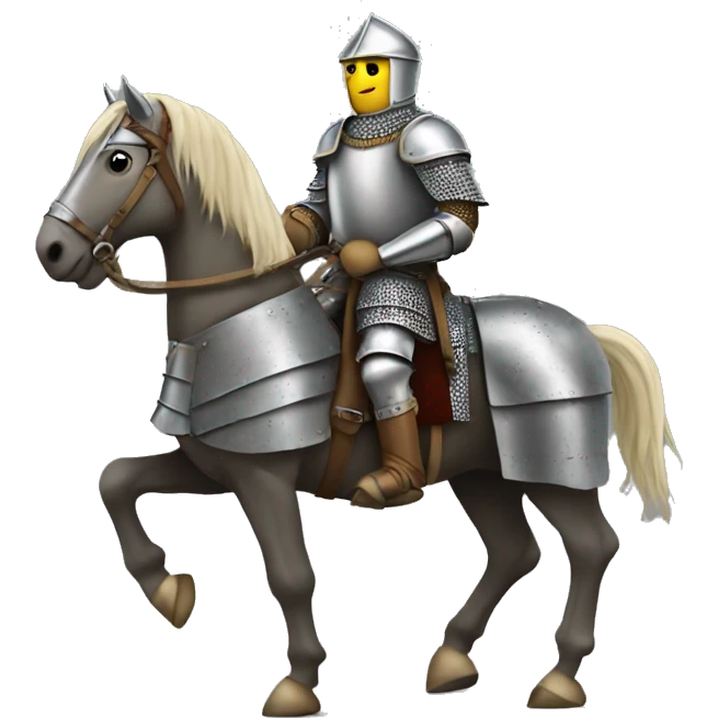 an medieval  knight on  a horse,full armored emoji