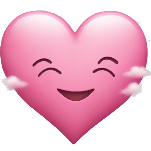 Pink heart with clouds emoji
