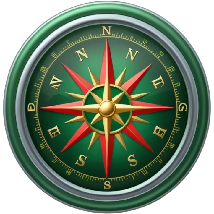 green and red compass emoji