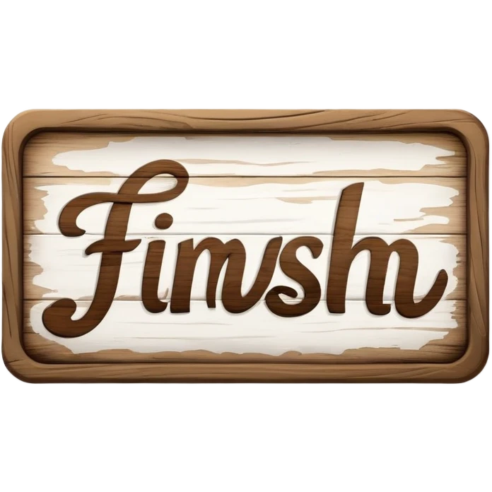 The Word "finish" script written on a sign emoji