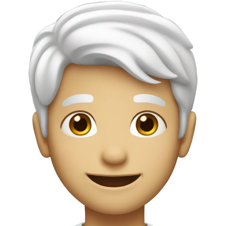 smiling boy with white head emoji