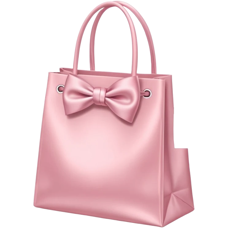 light pink shopping bag with bow emoji  emoji
