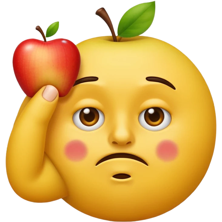 annoyed emoji holding hand up to nose, sniffing fingernails, apple emoji style emoji