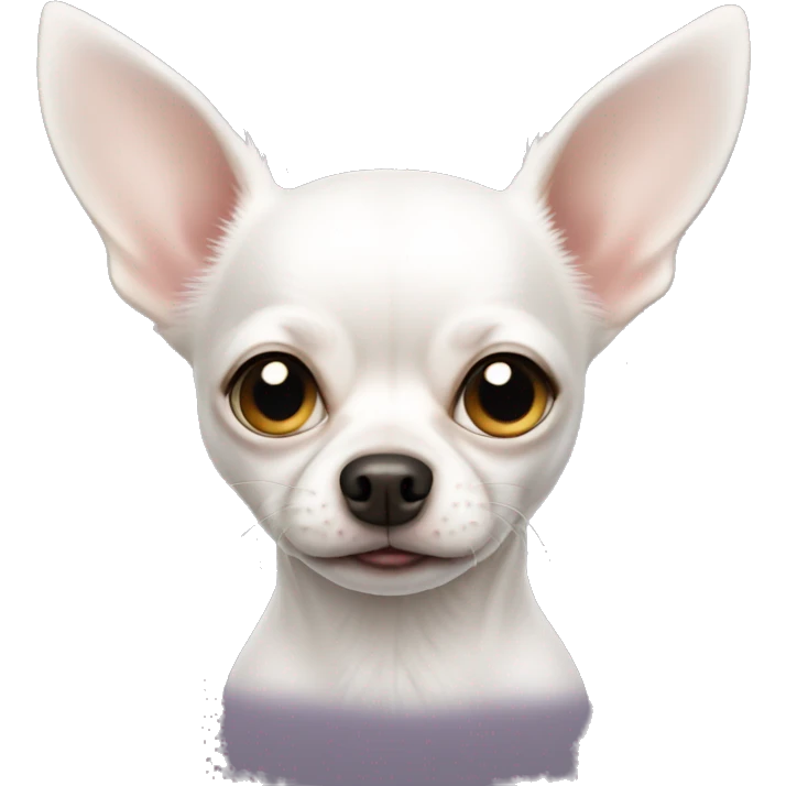 one eyed white chihuahua emoji