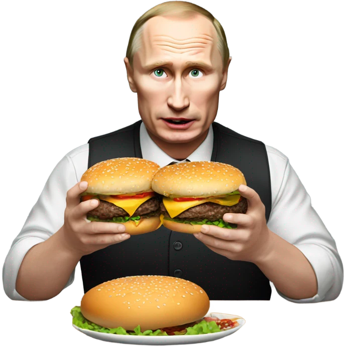Putin eating burgers emoji