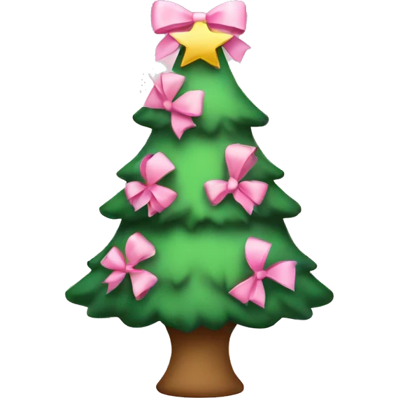 Christmas tree with light pink bows emoji
