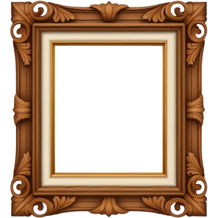classic wooden picture frame emoji