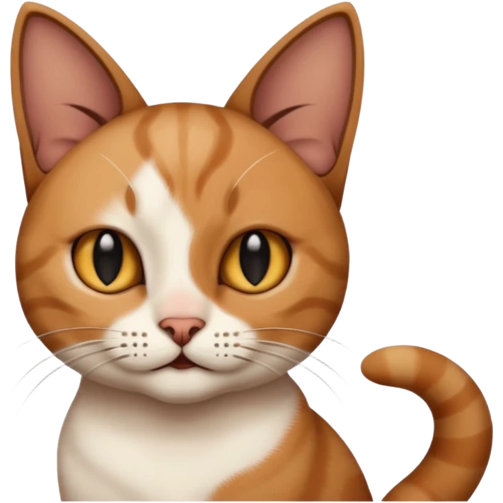 a cat, the left ear is brown, and the right ear is black emoji