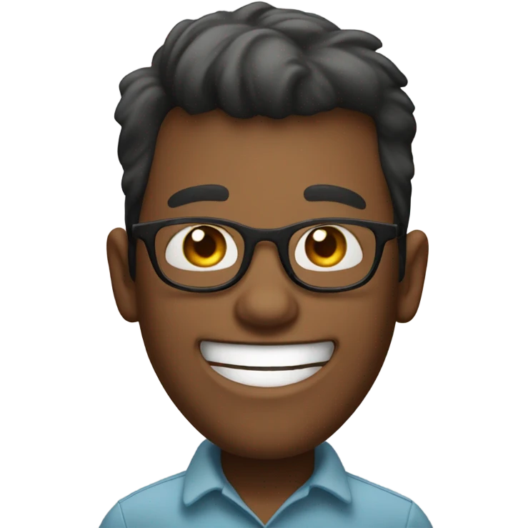 Very excited happy with glasses emoji