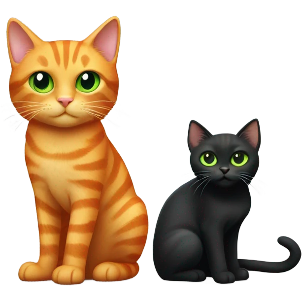 Black and orange cats emoji