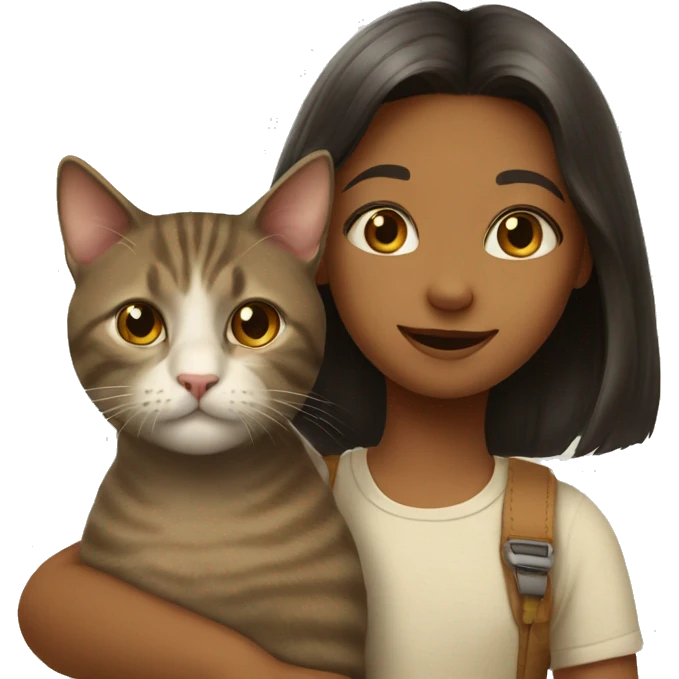 A cat and a little girl emoji