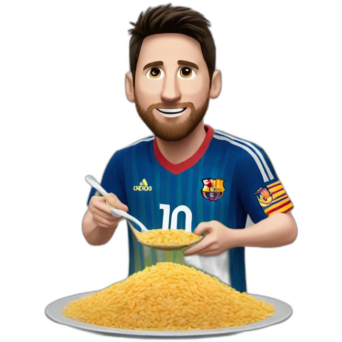messi comiendo arroz emoji