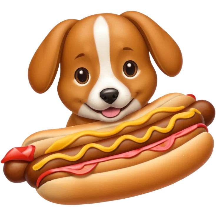 Dog in hotdog bud emoji