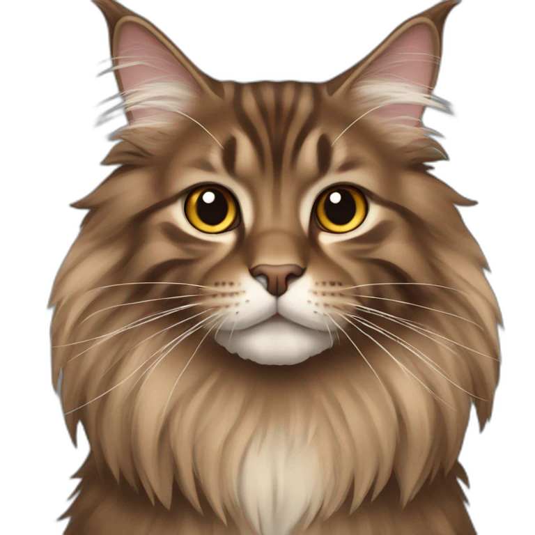 Brown maine coon cat emoji