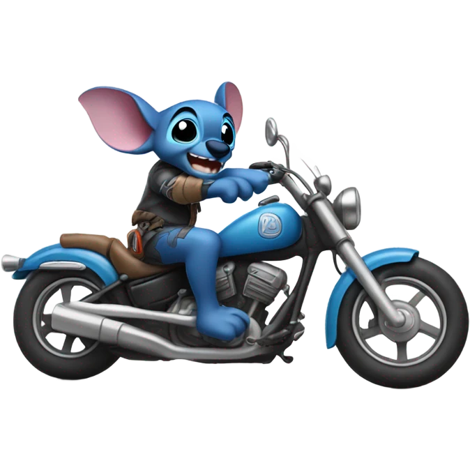 Stitch on motorcycle  emoji