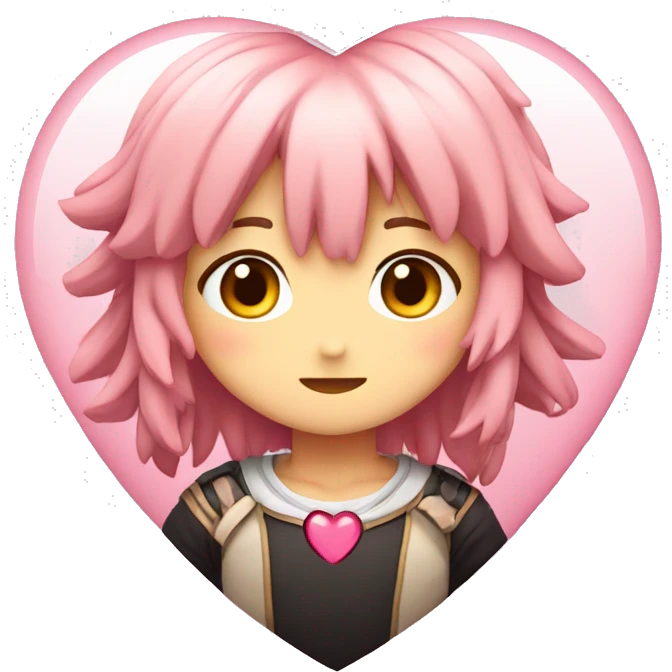 Astolfo in the middle of a heart emoji