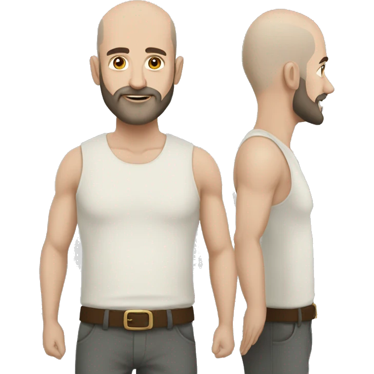 Tall Bald Turkish Man with fair skin and beard emoji