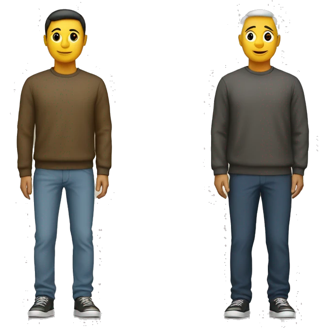 two people, one standing next to the other, only shape, colour #6f3871 emoji