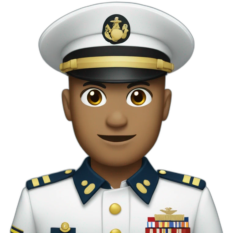 Marine in blue uniform saluting emoji