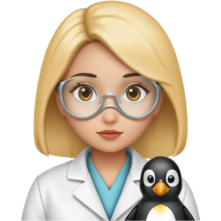 Penguin scientist girl emoji