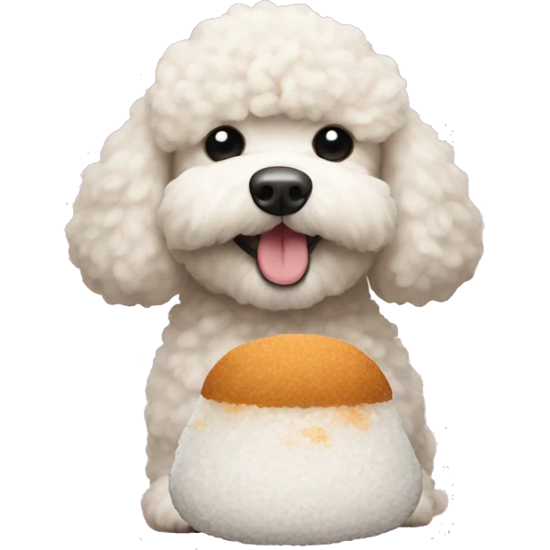 poodle in a onigiri emoji
