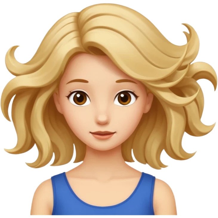 Girl twirling hair flirtatiously emoji