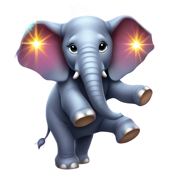 Elephant dancing with disco ball emoji