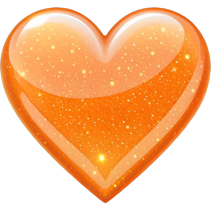 glitter heart, orange emoji