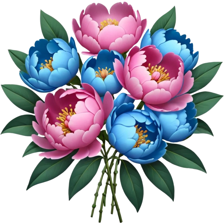 Boquet of flower peony sku blue  emoji