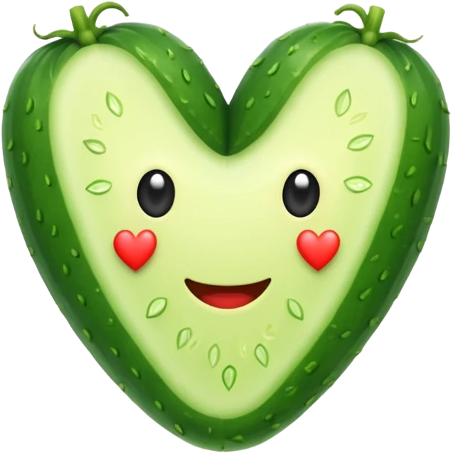 cucumber shaped as heart emoji