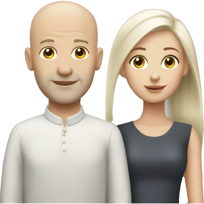 White bald couple emoji