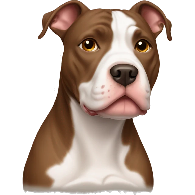 Cute old brown and white Pitbull  emoji
