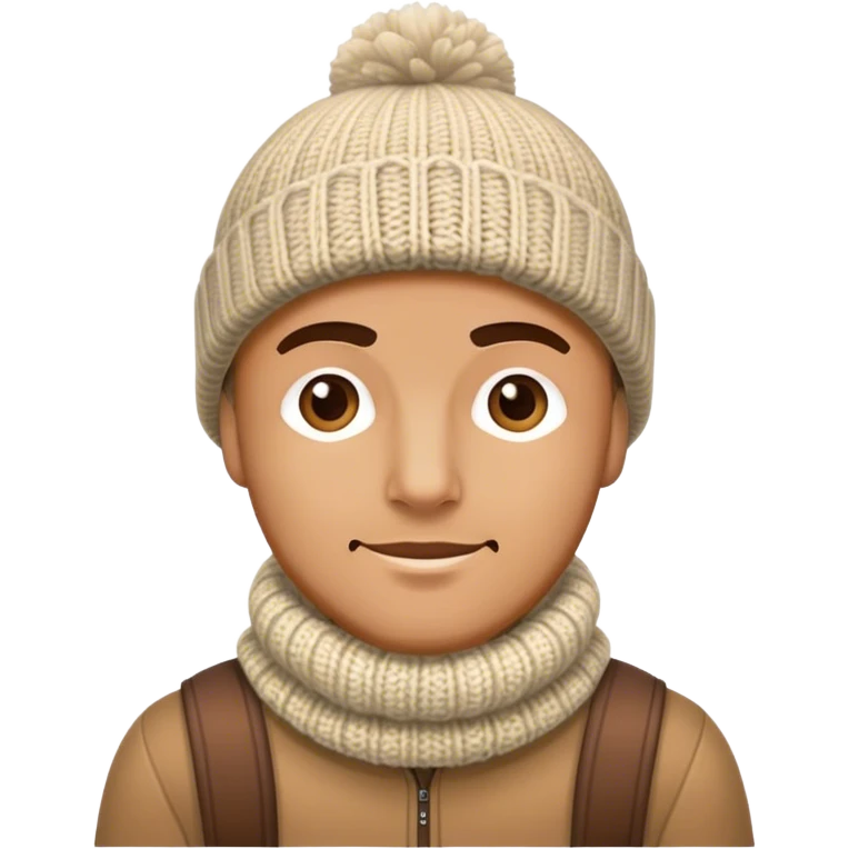 man in outdoor wither clothes and knited hat emoji