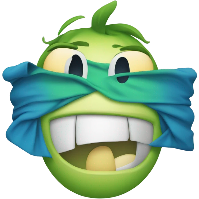 The word WHAT flashing between blue and green emoji