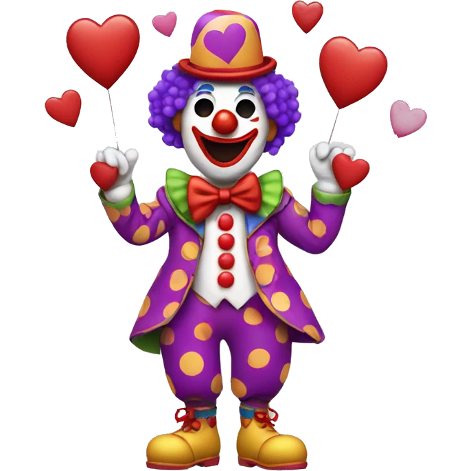 Clown with hearts emoji