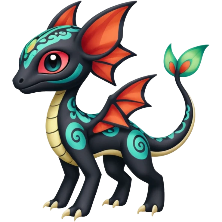 Colorful Exotic Meloetta-Toothless-Salandit-Stitch-Fakémon-creature-hybrid emoji