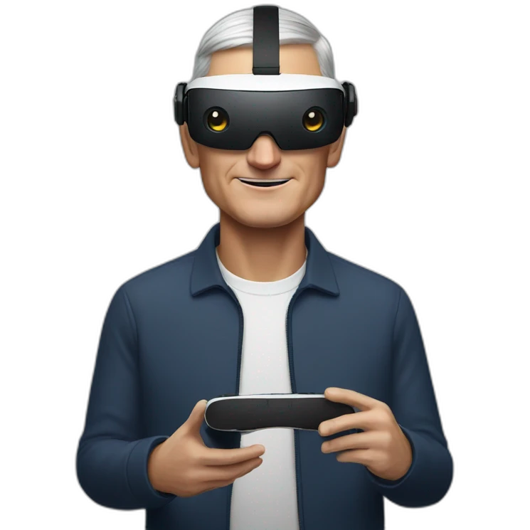 tim cook with VR emoji