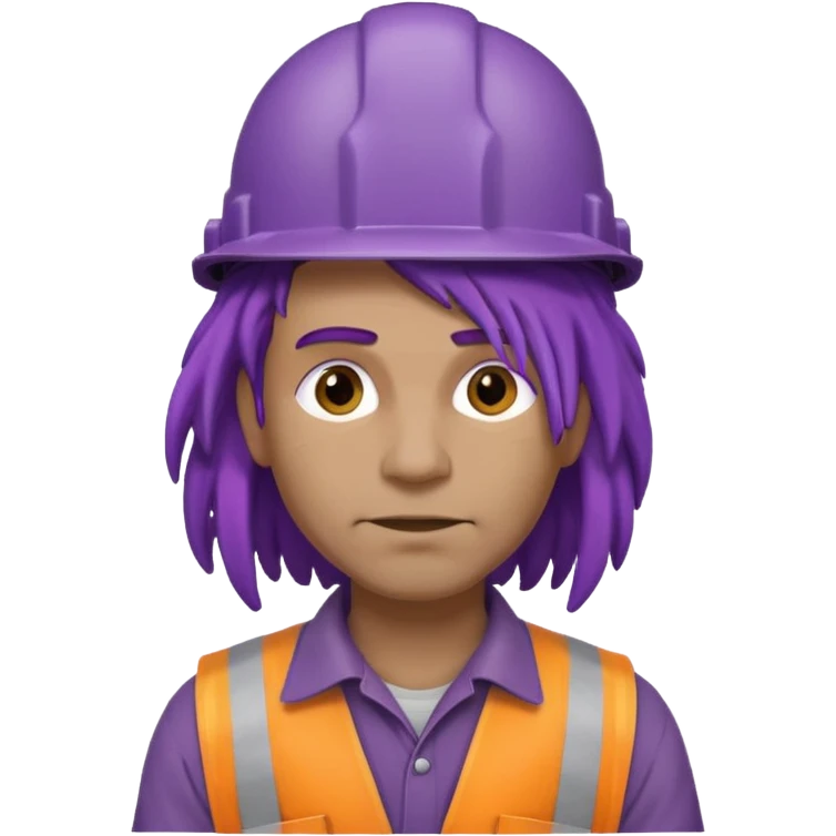 construction worker heavy dreadlocked purple haired man  emoji