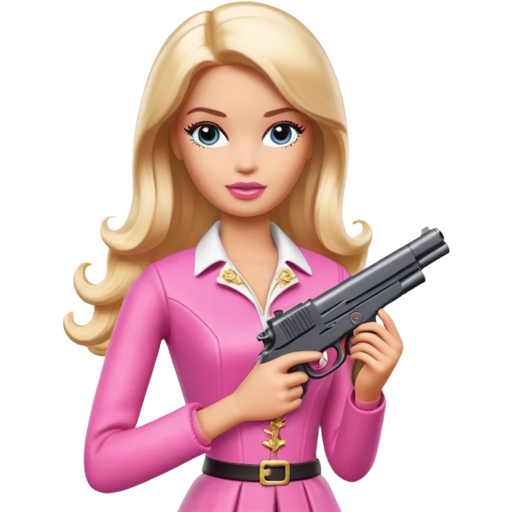 A Barbie Queen with a gun  emoji