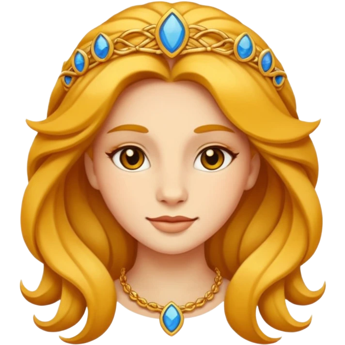 Leo woman as an emoji, graceful, with Leo symbol, no text emoji