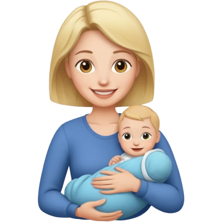 Mom holding baby emoji